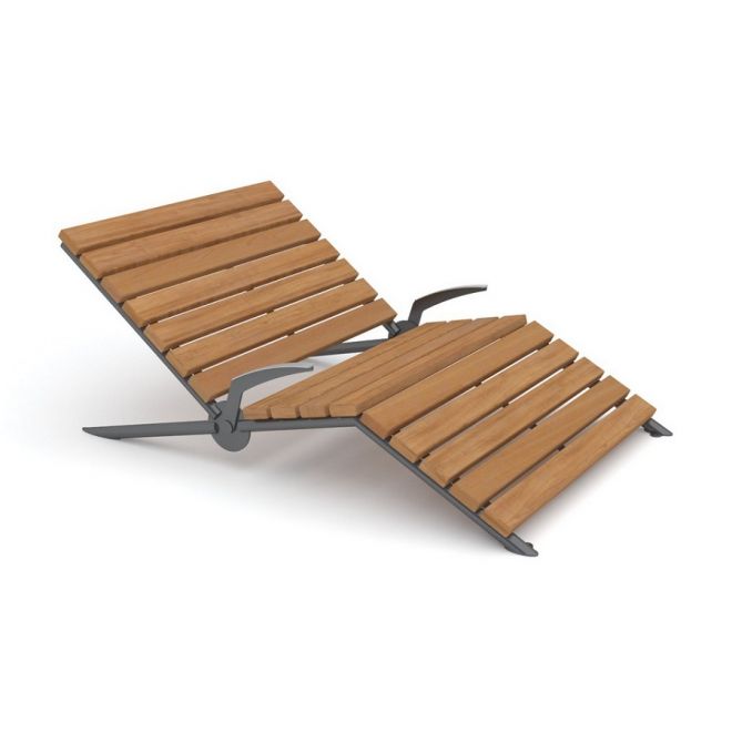 Montpellier Deck Chair puidust ja metallist aiariidekoratsioon, sobib lõõgastumiseks õues.