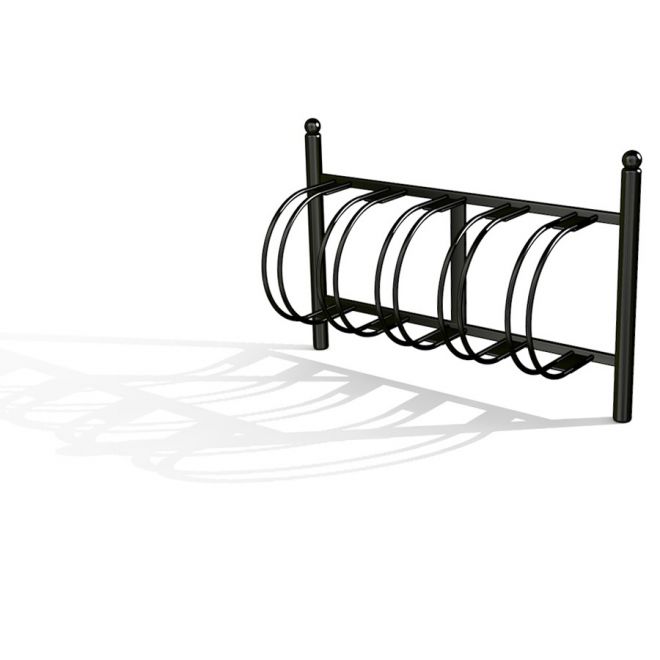 Bike Stand must mustriga jalgrattahoidja lasteaia mänguväljakule.