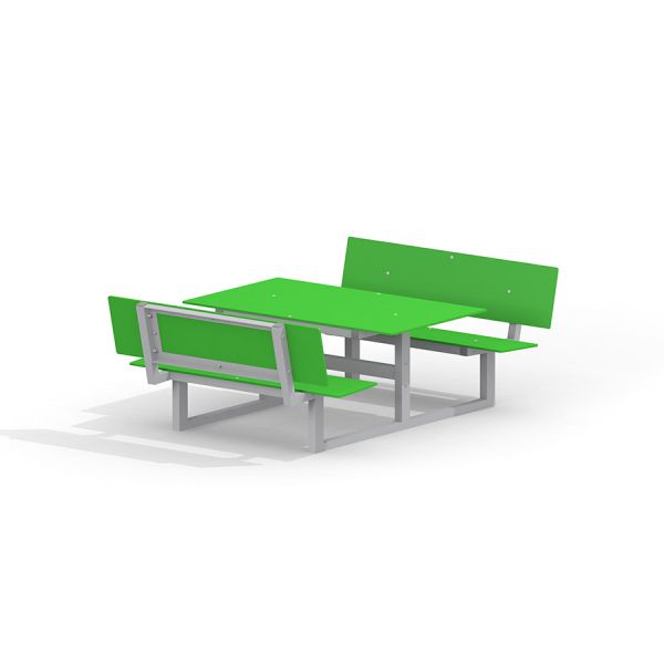 Table & Bench HPL for Kids roheline laste mänguväljak mööbel laua ja pinkidega.