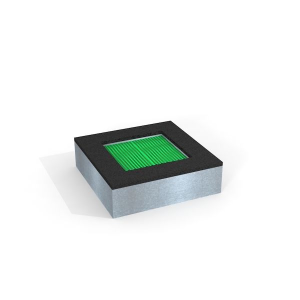 Square trampoline (80 cm) mänguväljaku maasse paigaldatav roheline ja must ruudukujuline batuut