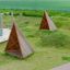 Tipi Nature puidust kolmnurkne mängunurk murul laste mänguväljakul.