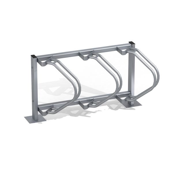 Bike Stand 3 metallist jalgrattahoidja kolm kohta välitingimustes.