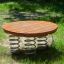 Wooden Balance Board mänguväljakule, ümmargune puidust tasakaalulauaplaat metallvedrudel.