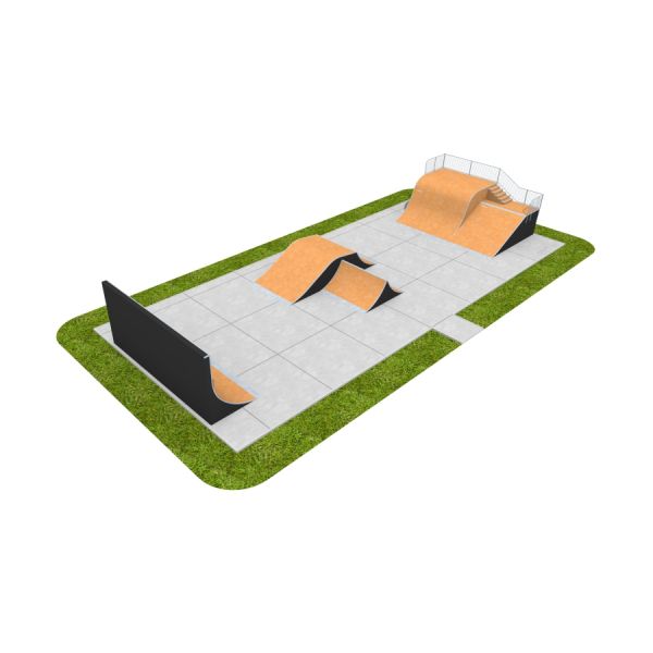 Skate Park 14 skatepargi betoonplatvorm ja rampidega mänguväljak