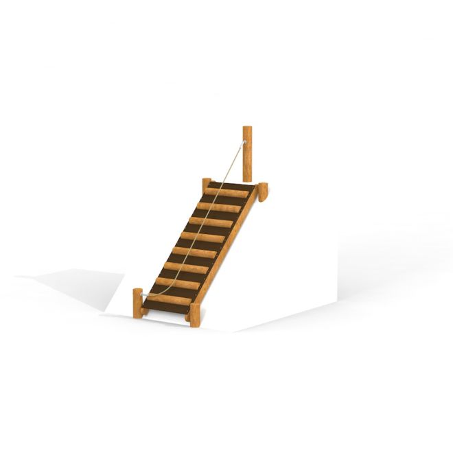 Hill Stairs Nature puidust ronimislattidega ja köiega lasteaia mänguväljakule