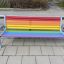 Colourful bench rõõmsate värvidega mänguväljaku pink.