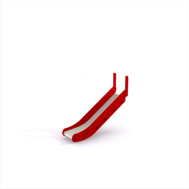 Slide punane ja valge plastikust liukumägi laste mänguväljakule