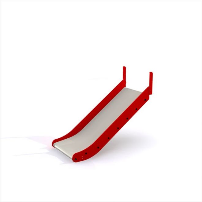 Laste liuväli Slide punaste külgedega ja halli libisemispinnaga mänguväljakule.