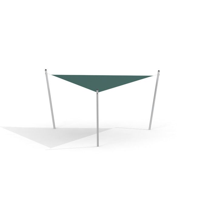 Sun Shade Triangle 5x5x5 Atlantis roheline varikatuse peatus kolme posti vahel mänguväljakul