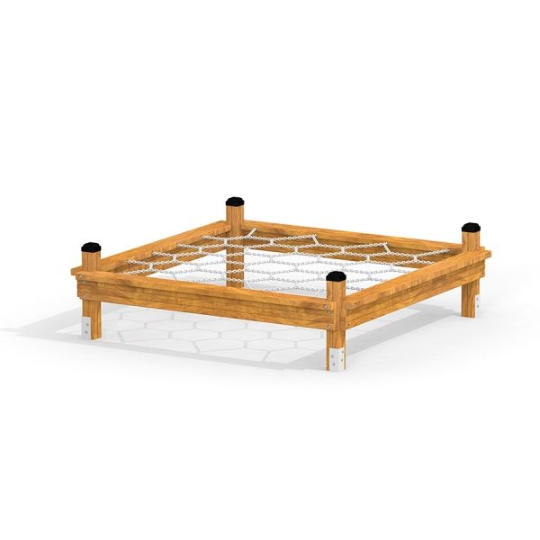 Honeycomb puidust ronimisvõrguga mänguväljak.